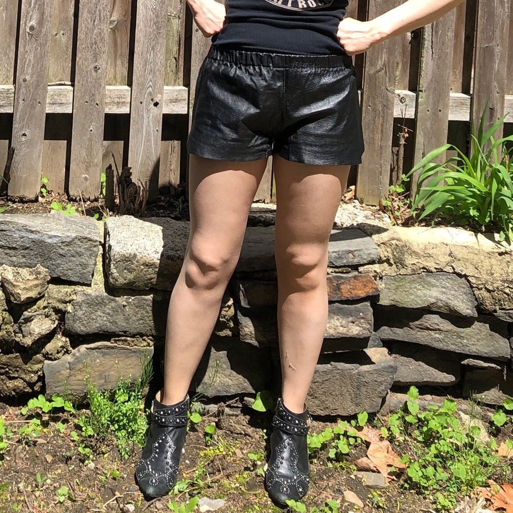 Black Leather Shorts